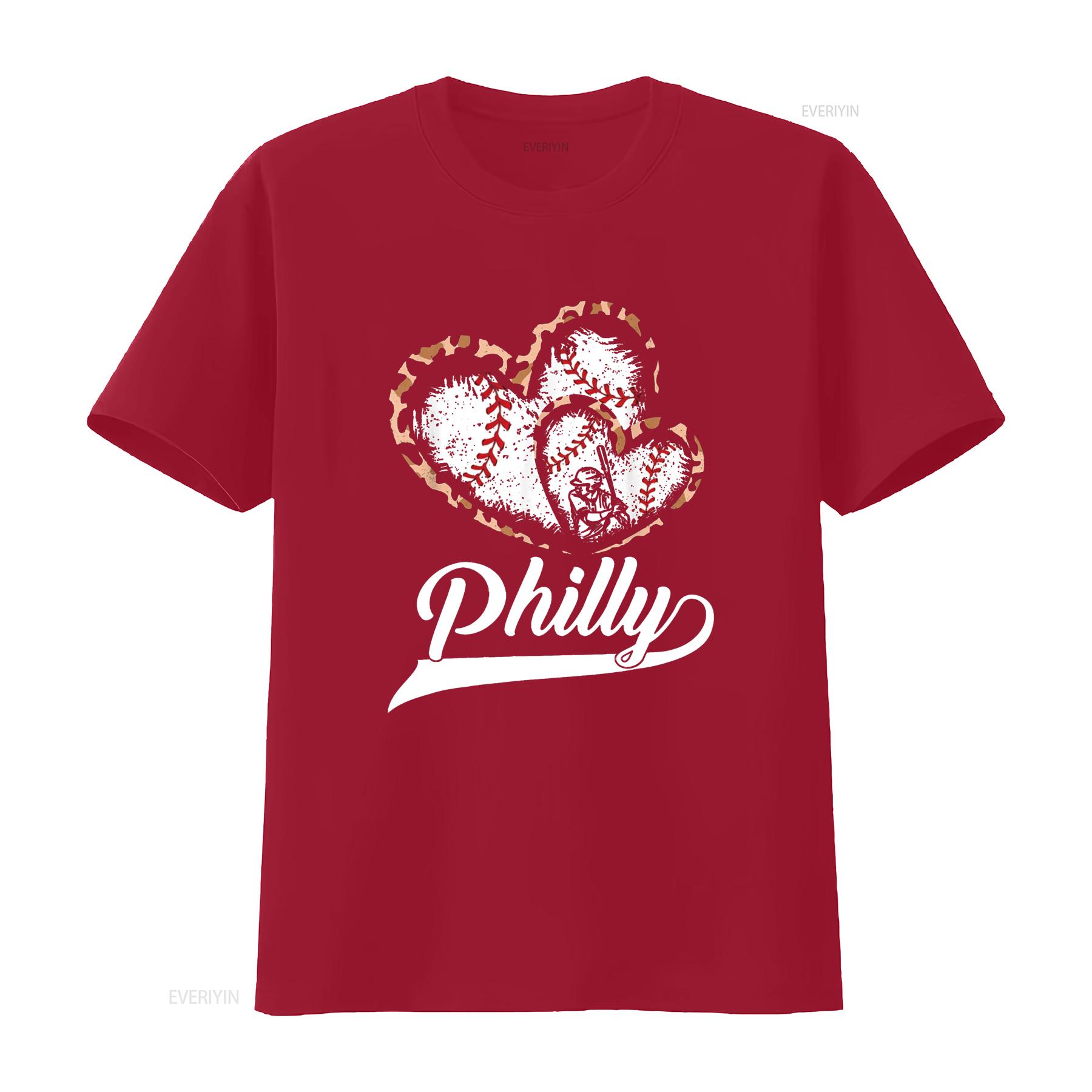 

Vintage Philly Baseball Leopard Heart Fans T Shirt Black X Large vintage Washed designer clothes Breathable Stretched homme S