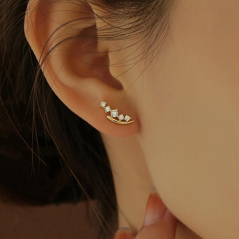 Серьги-гвоздики для женщин Нишевые серьги Простые Компактные и Изысканные Украшения для Ушей 2Pcs золотой