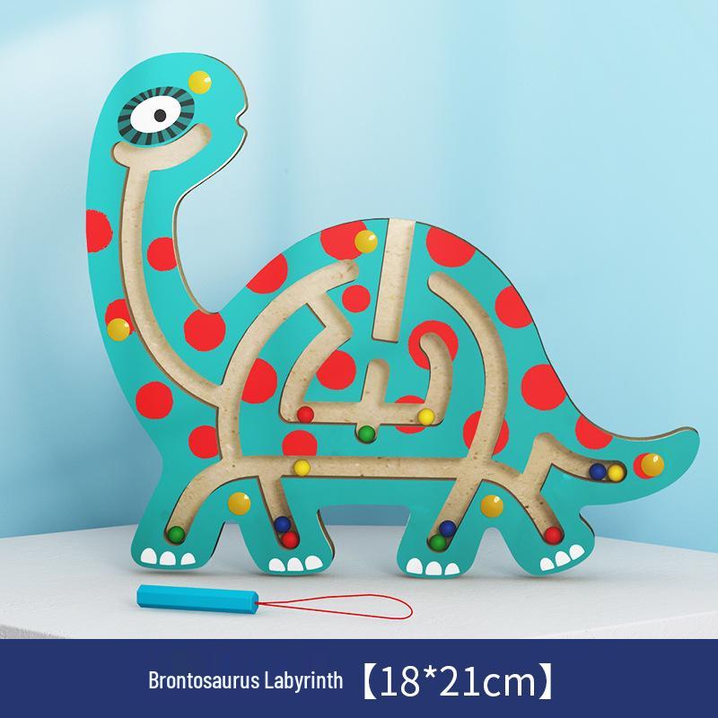 Wooden Magnetic Bead Maze Pen for Children's Education