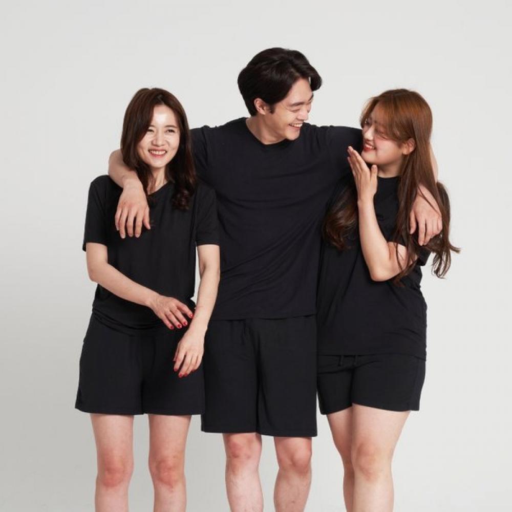 Lipbbam 1+1+1 Lip Balm Tencel Easy All Pajama Long PanTs+shorT Sleeve T shirT+shorTs 3 Pieces seT Ldm7701