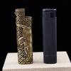 Vintage Brass Tiger Lighter Accessory Shell Hollowed Out Retro Copper Zodiac Tiger Cigarette Product Small Gifts Collectibles