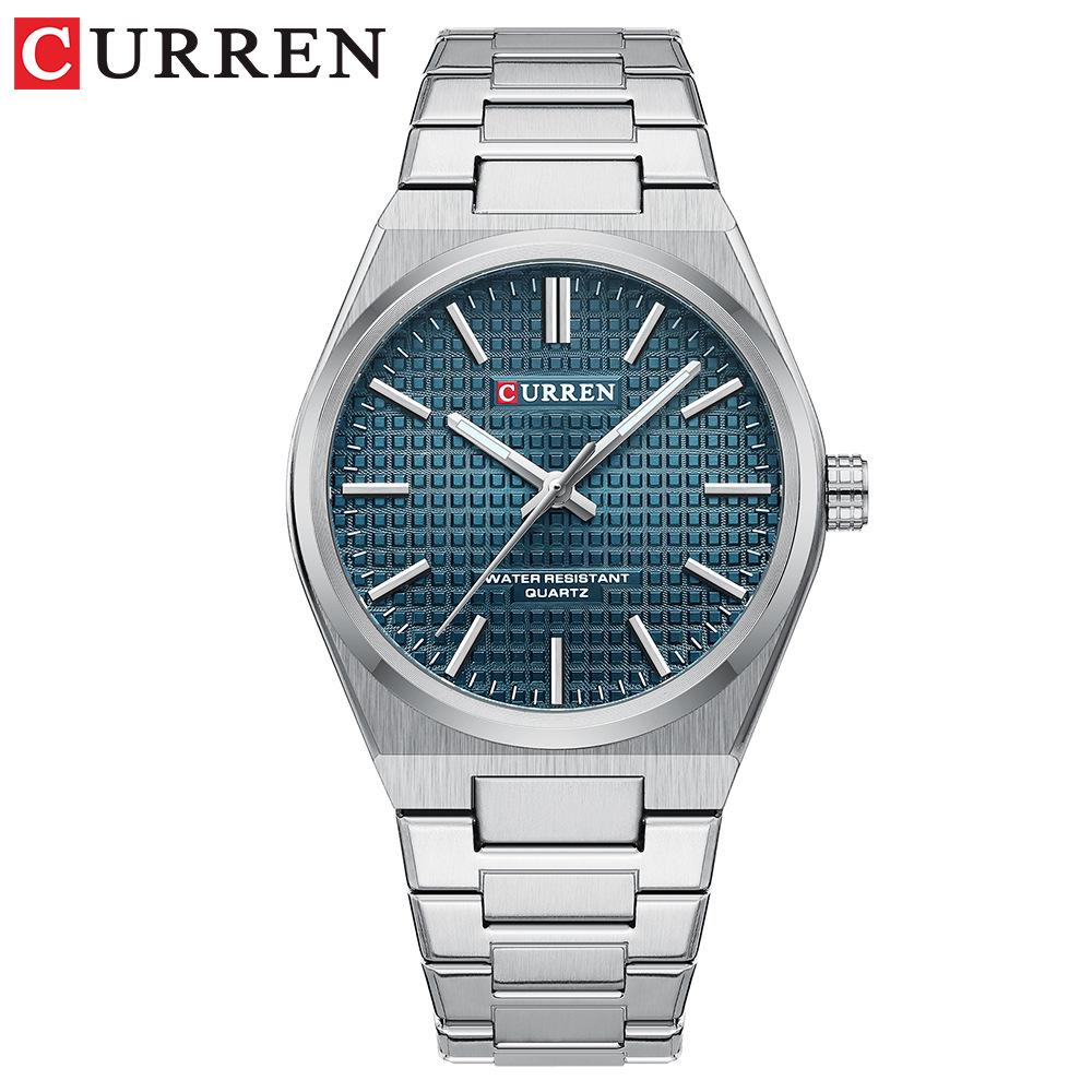 CURREN 8439 Men's Quartz Wristwatch: Simple, Waterproof, Steel Band, Business Style.