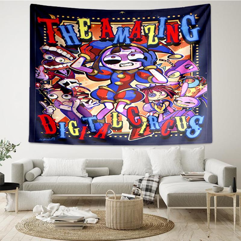Erstaunliche Digitale Zirkus-Wandbehang, Einzigartiges Design Wandbehang, Wanddekoration für Schlafzimmer, Wohnzimmer, Spielzimmer, Herzliche Fan-Feiertagsgeschenke