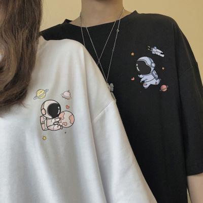 Couple clothing summer clothing new trend ins spring and summer loose Korean version short-sleeved T-shirt Hong Kong style student clothing