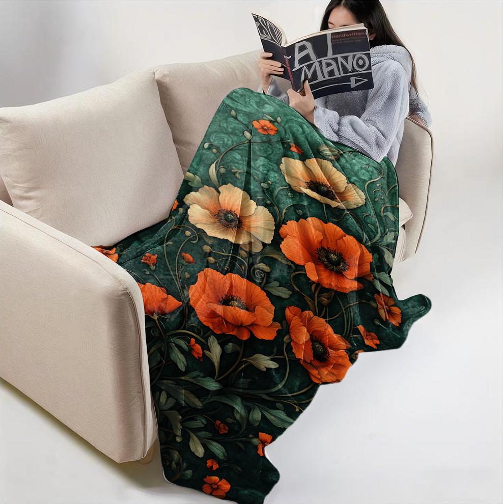 1 Stück Überwurf mit Aufdruck Wildblumenmuster Schöne Blumen Flanell Decke für Couch Bett Sofa Warme Decken Perfekte Festival Geschenke