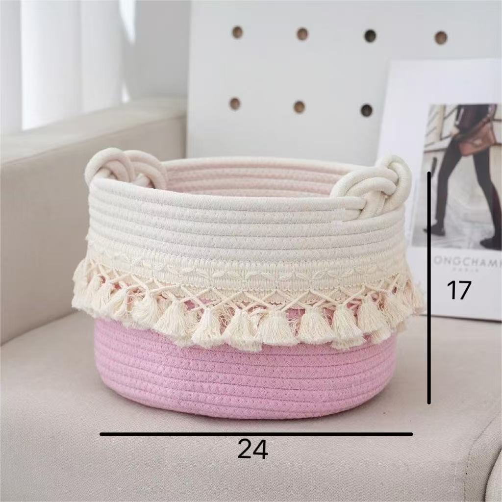 Modern Minimalist Cotton Rope Storage Basket For Kids Toys And Diapers