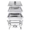 Quadratischer Buffet-Herd aus Edelstahl, Chafing Dish, Buffet-Öfen, Caterer, Speisenwärmer, Brenner, Tablett, Hochzeit, Party, 4 Packungen, 6 l