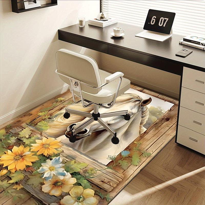 Horse Office Carpet Chair Mat: Large Size, Home Decor Rug for Sofa or Office, Gift Idea Suitable for Bedroom, Living Room & Various Rooms