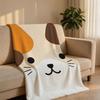 MinimalCartoonPetFace Throw Short Plush Throw Blanket Soft Skin-Friendly Multi-Scene Home Office