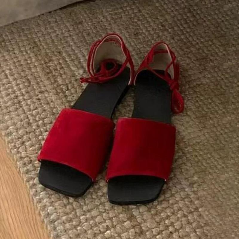 Fashion Flats Women Sandals Lace Up Fashion Slippers Cozy Summer Woman Shoes 2025 New Designer Slides Casual Dress Sandalias De Mujer