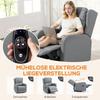 Massage Chair with Recline Function, Faux Leather, Electrically Adjustable, Footrest, Side Pocket, Steel Frame, Grey