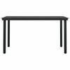 5 Piece Outdoor Dining Set with Cushions Black Poly Rattan Glass Table