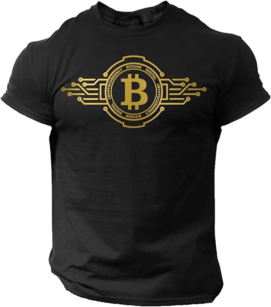 Bitcoin T-Shirt Crypto Currency Traders Gold Coin Black Shirt Black