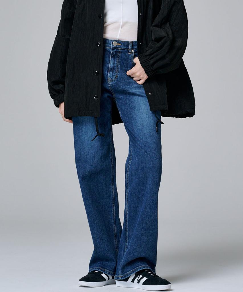 MALOUPE 9114 Mid-Rise Loose Fit Denim (Medium Indigo)