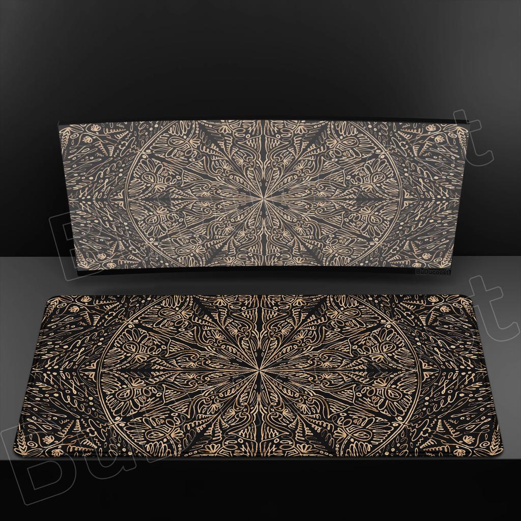 HD Printing Persian Carpet Computer Mouse Pad 900x400 Non-slip Rubber Mandala Bottom Keyboard Mat Table Mat Suitable Office Game