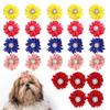 25Pcs/lot Cute Pet Dog Cat Hair Bows Flowers Grooming Bows with Rubber Bands for Pet