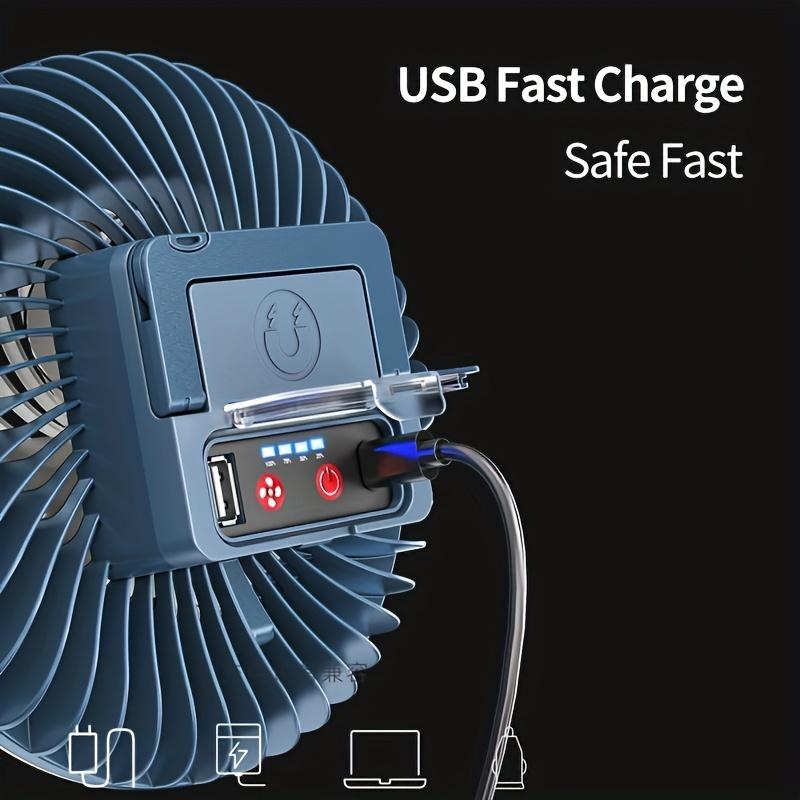 Portable Multifunctional Camping Fan Light USB Charging Hook and Strong Magnetic Bottom Outdoor Adventure Camping Accessories