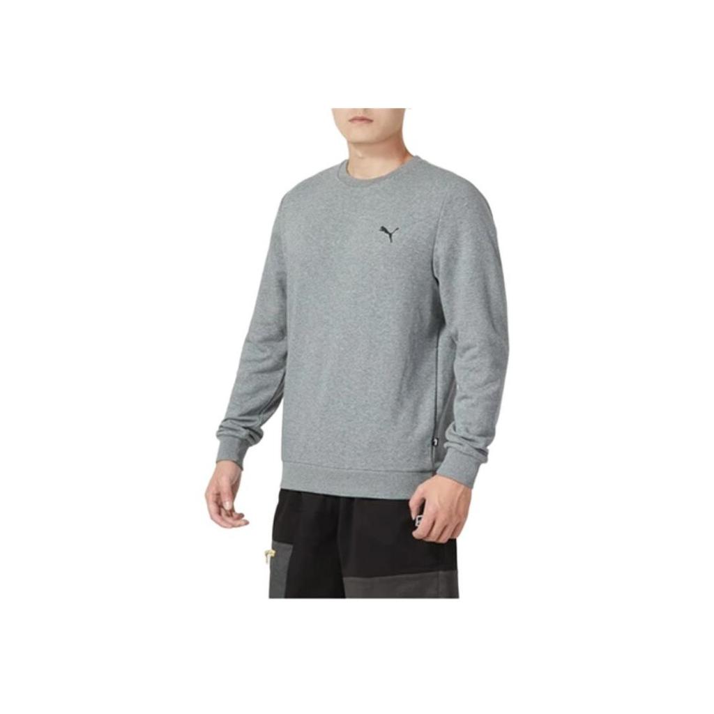 Puma Logo Printed Round Neck Sports Sweatshirt Men Sweatshirt Gray 848731-03