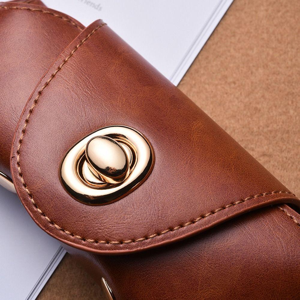 PU Leather Hanging Sunglasses Case Portable Eyeglasses Clip Glasses Storage Bag Neck Wearing
