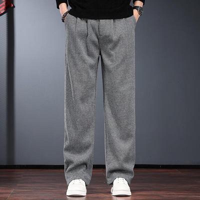 JieLeNuo Men's Corduroy Loose Straight-Leg Casual Pants