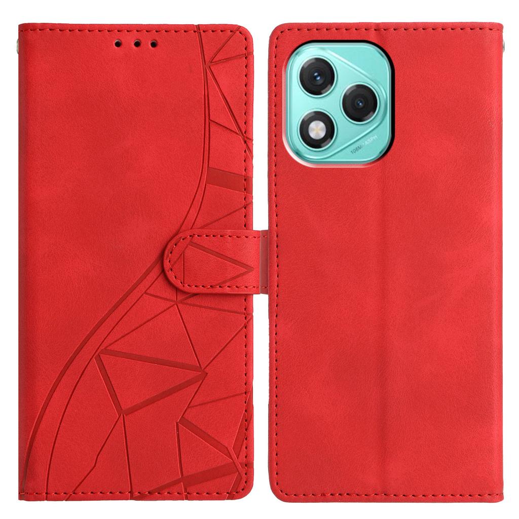 For Honor 400 Lite Case Wallet Stand Imprinted Triangle Pattern Leather Phone Flip Cover