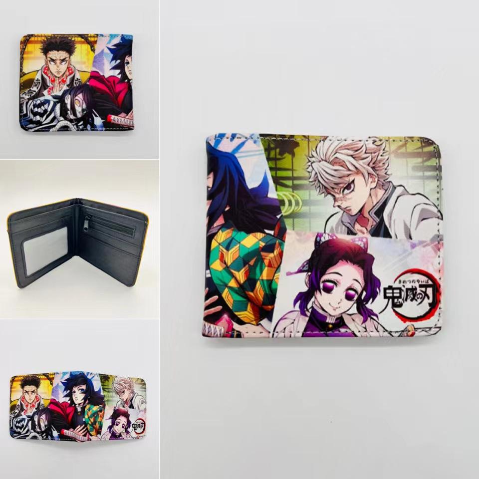 Japan cartoon comics Demon Slayer Short Fold Wallet Cartoon Coin Purse Suitable for Students 0006
