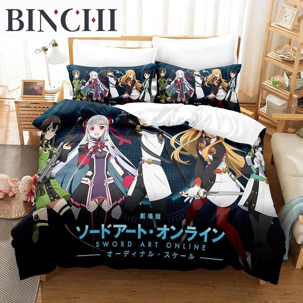 Anime Sword Art Online 3D Bedding Set Duvet Cover Pillowcase Boys Gift Home Textile Bed Linen