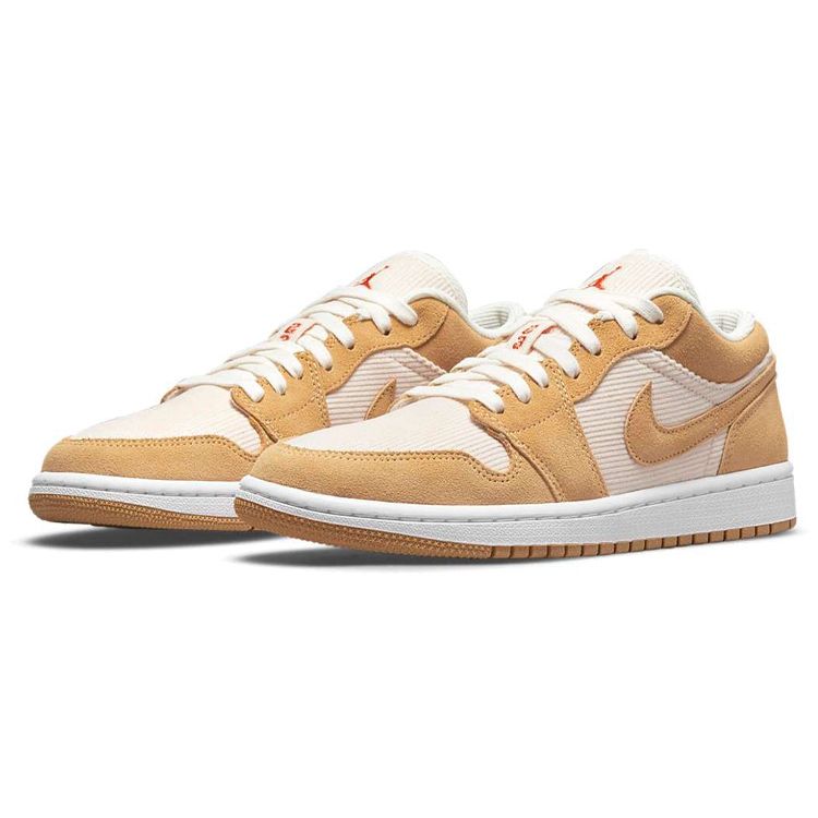 Air Jordan 1 Low SE Twine Women Sneakers Tan Orange-Quartz Sail DH7820-700