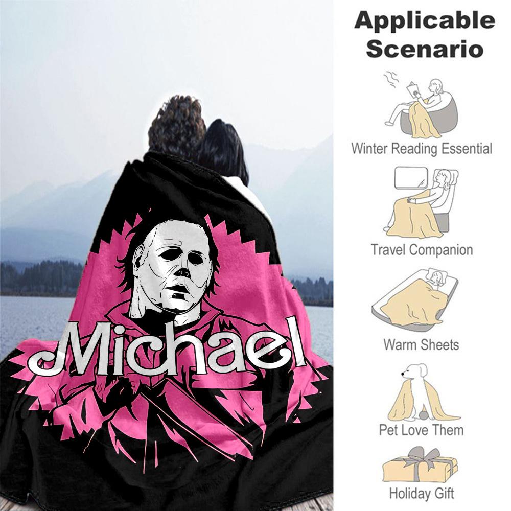 1pc Horror Icon Outdoor Blanket Lightweight Flannel, Soft & Warm, All Season Use for Sofa, Outdoor, Camping, Living Room, Office, Chair