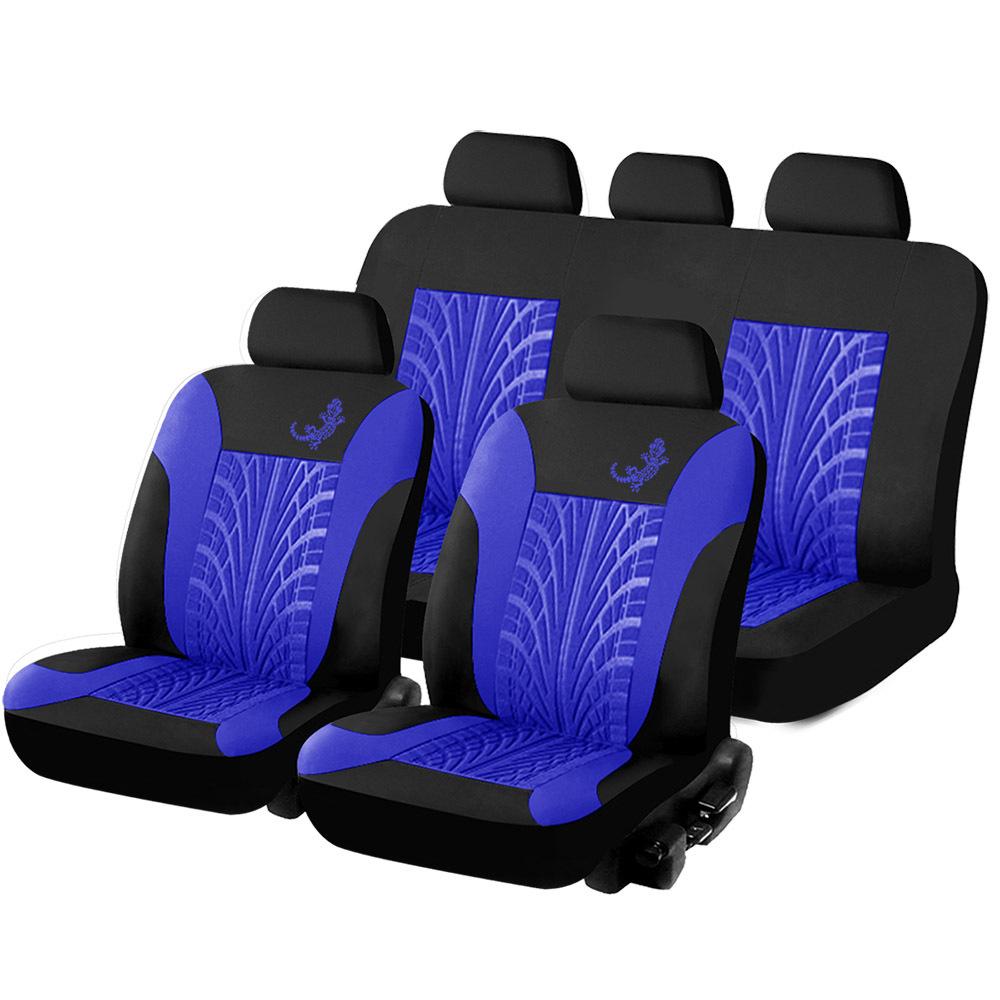 9PCS/Set Full Encirclement Universal Car Seat Cover Gecko Mesh Cloth Four Seasons Universal Car Seat Cover with Tire Track Styling Car Seat Protector