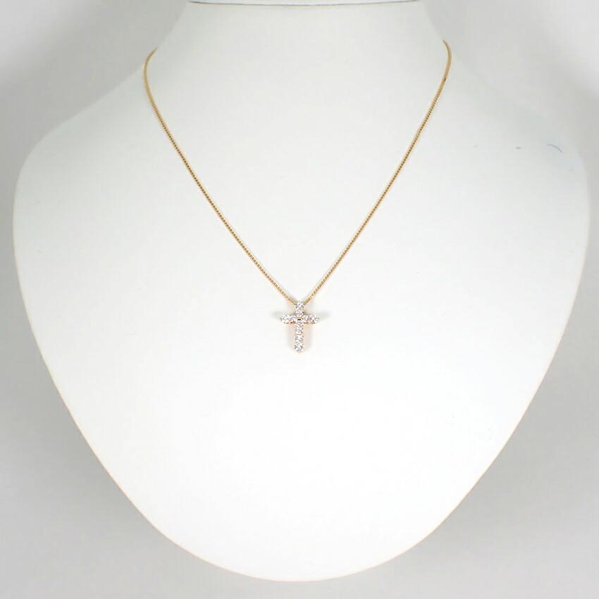 [Pre-owned] TASAKI / 18K Yellow Gold / Diamond / Cross / Pendant / j79-2