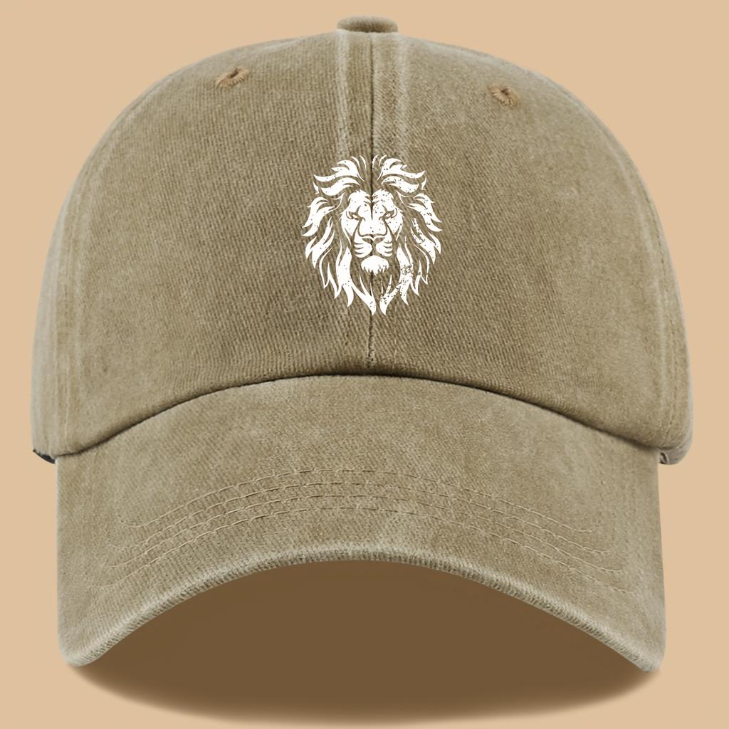 1pc Lion Print Trucker Hat Suitable for Men  Women  Adjustable Breathable Outdoor Cap with Lion Design
