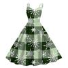 Children's Fashion Casual Christmas Print Sexy Off-the-shoulder Punk Retro Dress