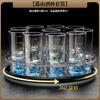 Elegant Crystal Whiskey Tasting Glasses Set With Measuring Markings Rotating Stand 6 Or 10 Pieces Chinese Style Barware