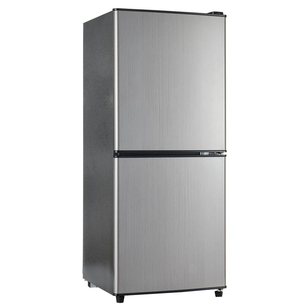 106L Energy-Saving Mini Fridge LED, 60L Refrigerator + 46L Freezer, 7 Temperature Settings, Adjustable Shelves, 166 Kwh/Year, 45db