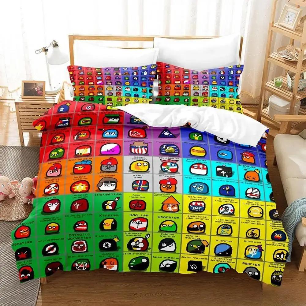 New Countryball Polandballs Bedding Set Single Twin Full Queen King Size Bed Set Aldult Kid Bedroom Duvet Cover Sets 3D Anime