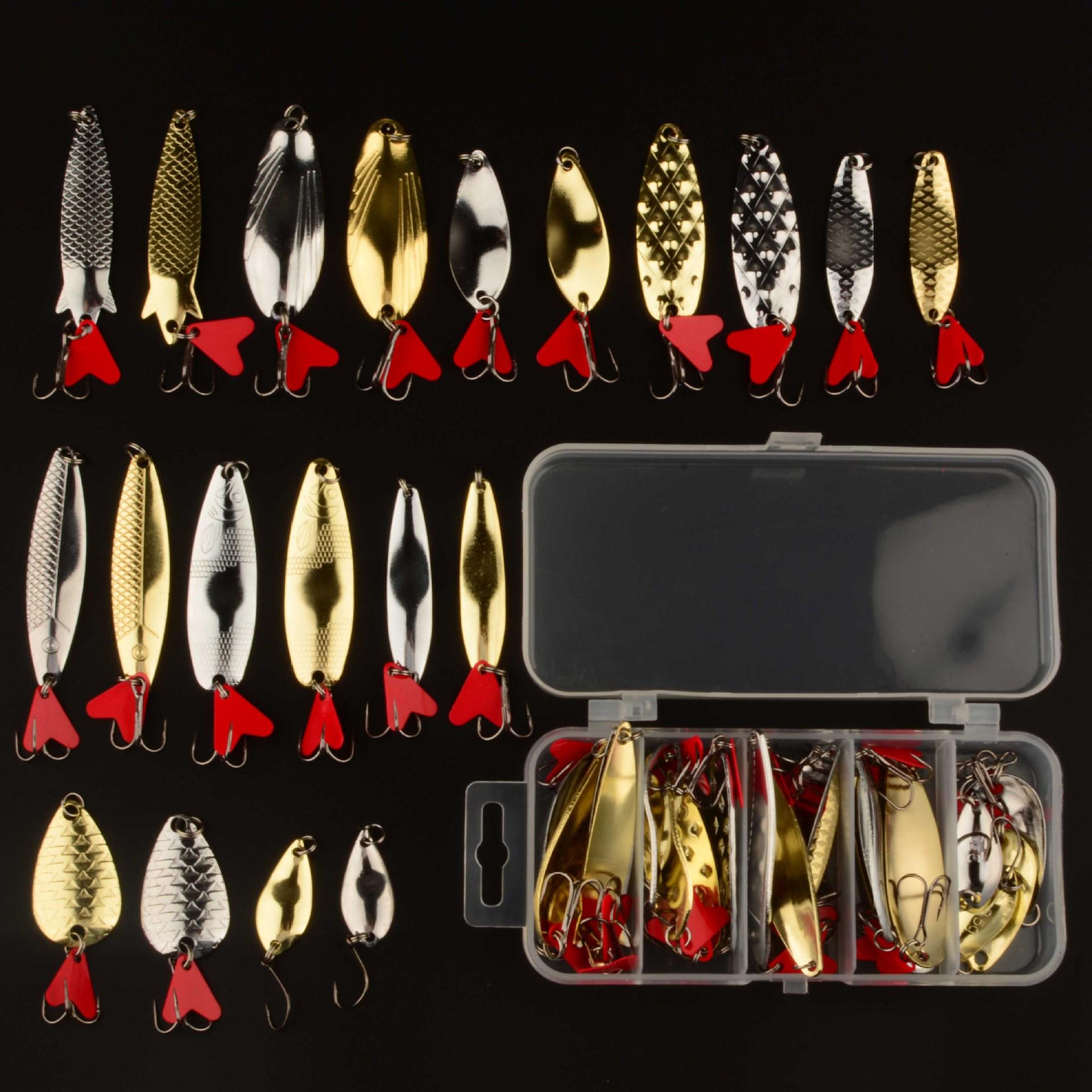 Pineapple Sequin Fishing Lure Set: 20-Piece Gift Box with Iron Plate Artificial Baits