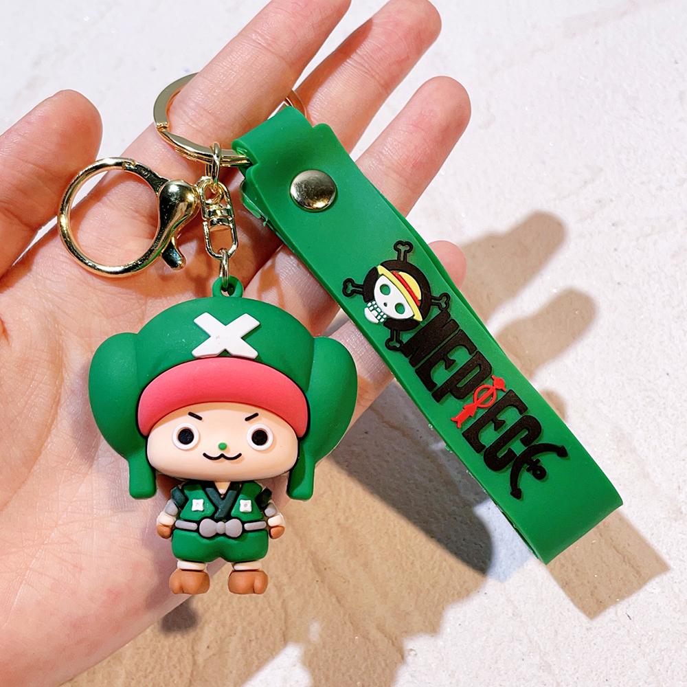 1/6 Piece One Piece Wano Country Q Edition 3D Silicone Keychain Set Luffy Joe Barcelona Bauthorpe Anime Character Bag Pendant