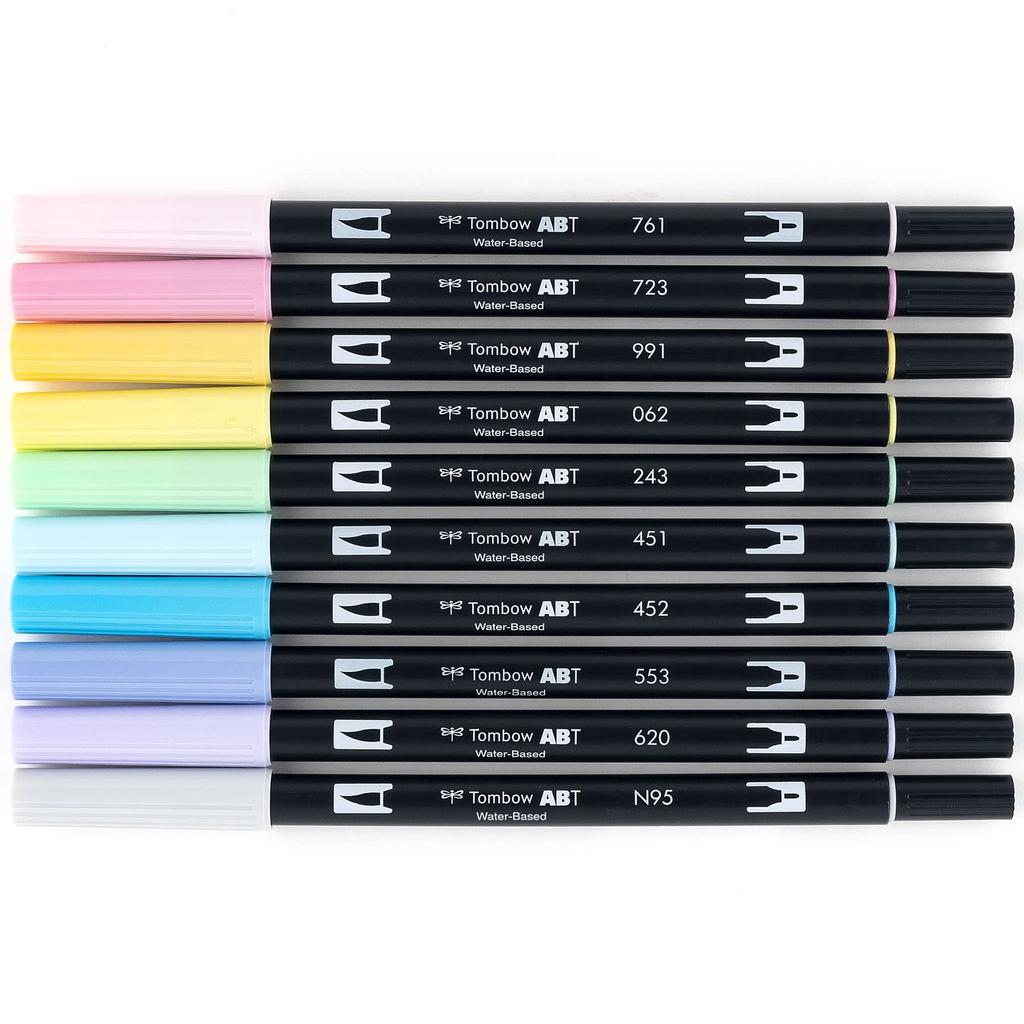 Tombow Dual Brush Pen Art Markers Pastel 10-pack,