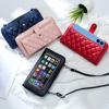 Wallet Women's Touch Screen Mobile Phone Bag Rhombus Sweet Shoulder Messenger Bag Multi-card Women's Zipper Clutch Bag