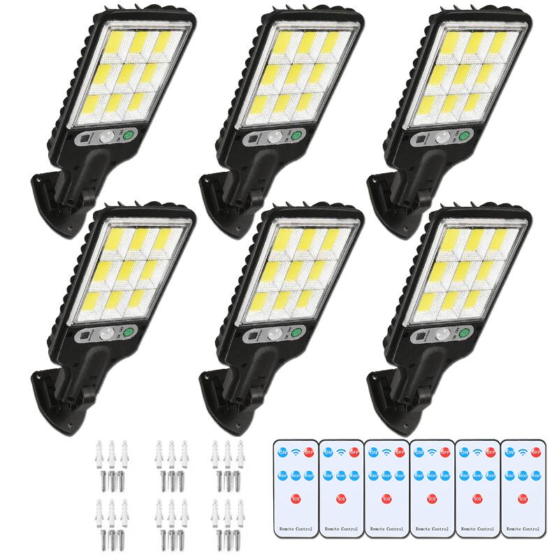 Lumini stradale solare în aer liber, lampă solară cu 3 moduri de iluminare Senzor de mișcare rezistent la apă Iluminare de securitate pentru grădină, terasă, cărare, curte