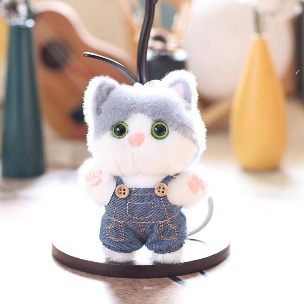 Fluffy Kitten Keychain Decoration Bag Hanging Charm Lovely Cat Plush Pendant Car Decoration