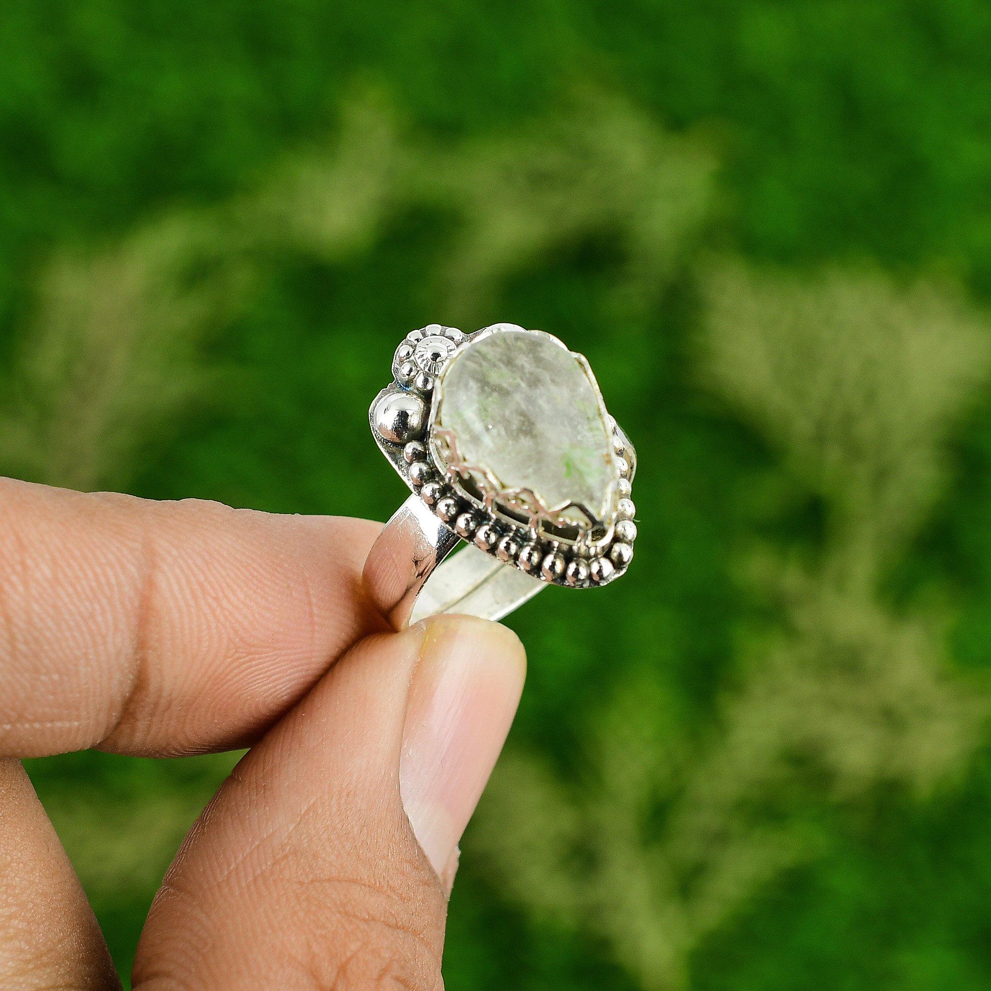 

Серебро 925 пробы Груша Натуральный Лунный камень Безель Новое Штабелируемое Юбилейное Кольцо Adjustable