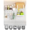 Wall-Mounted Knife & Chopstick Holder, Punch-Free Pegboard with Tray & Multi-Functional Storage Rack