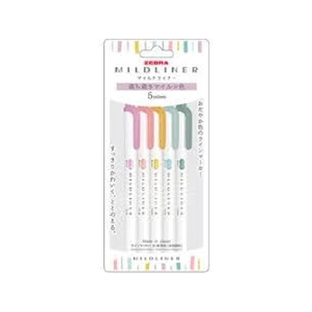 Zebra Line Marker MILD LINER Calm 5 Color Set B-WKT7-5C-OT 1 piece semester Advancement Replacement