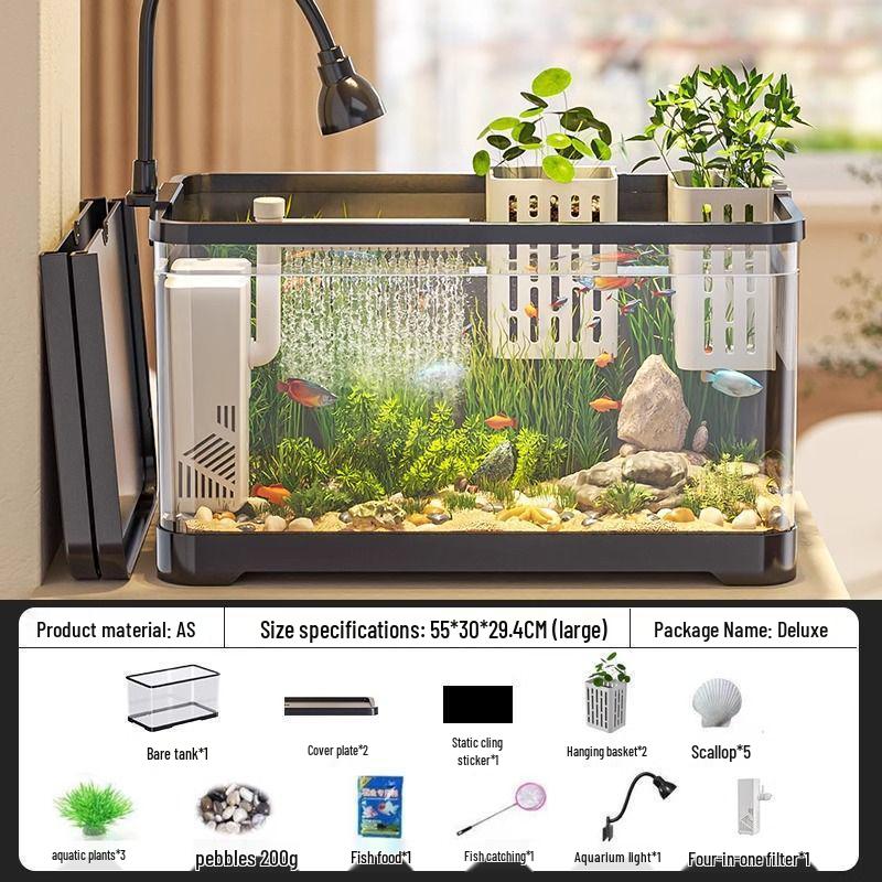 Compact Ecological Fish Tank with 2025 Filter & Oxygenation System