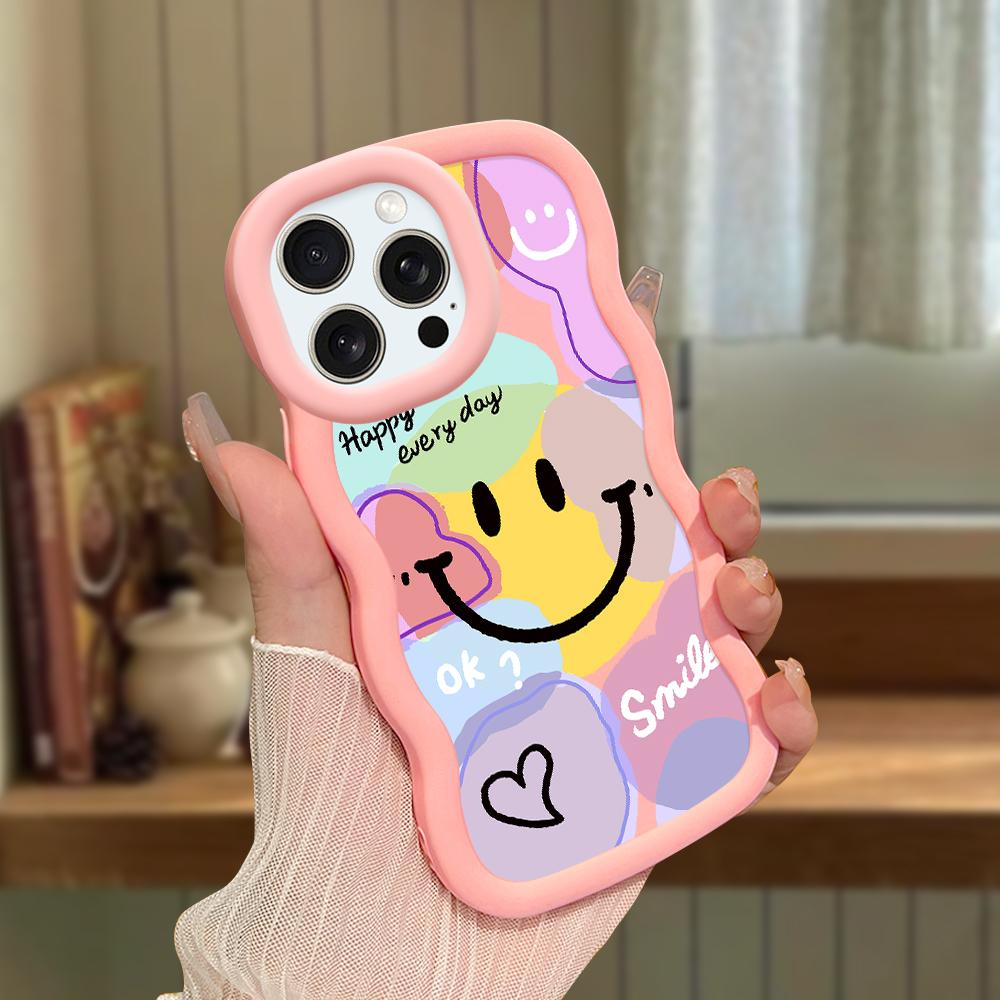 Big Wave Edge Soft silikonový materiál Macaron Pouzdro na telefon Nárazuvzdorné ochranné gumové pouzdro pro iPhone Samsung Huawei Honor Xiaomi Redmi OnePlus Moto