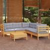 Day and Night - Day and Night Garden Furniture Set 6 Pieces and Cushions Solid Pine Wood
