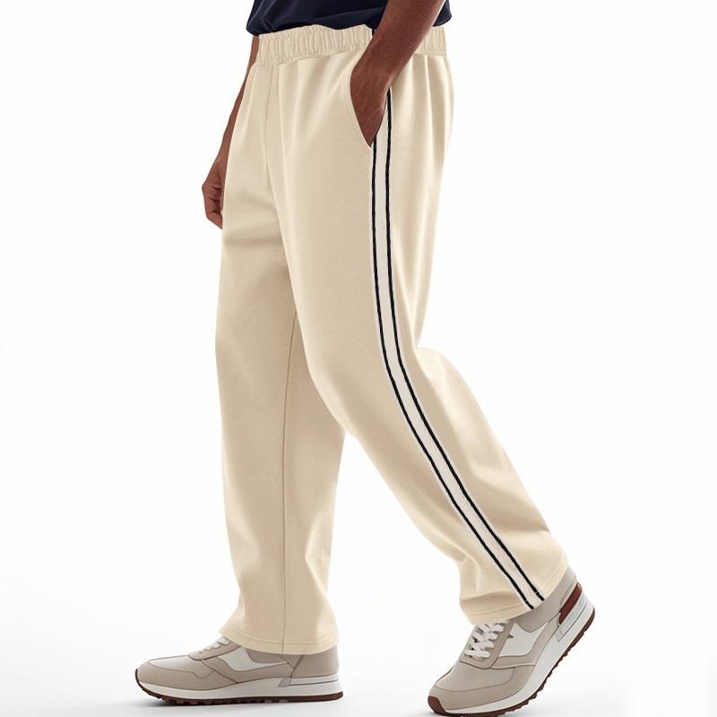 Pantaloni da Ginnastica a Strisce da Uomo Estivi Casual Gamba Dritta Pantaloni Atletici Vita Elastica Jogger