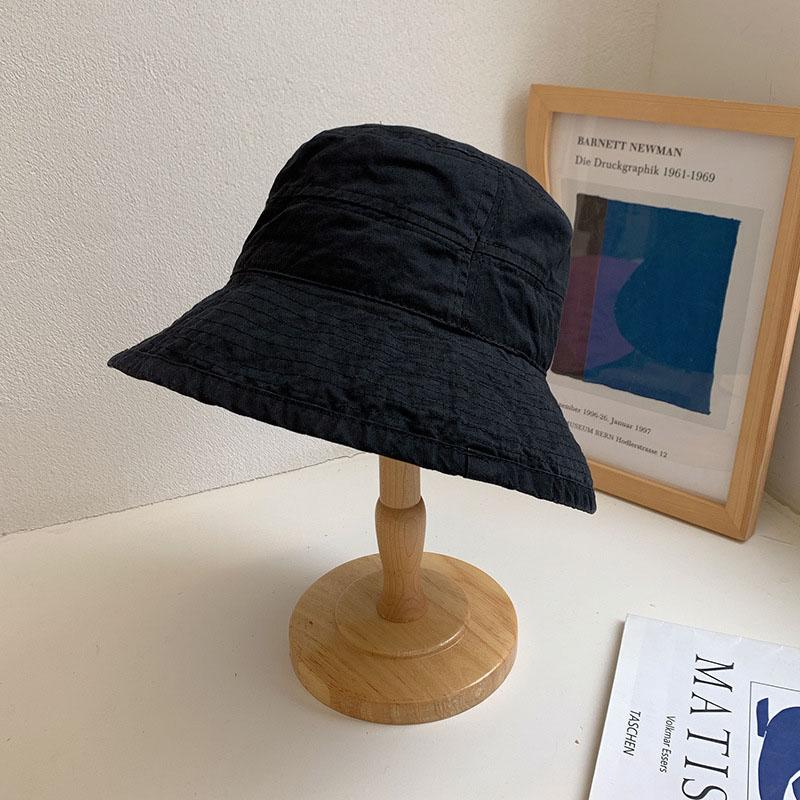 Solid Color Women Fisherman Hat Summer Thin Folding Wide Brim Bucket Hats For Girl Ladies Outdoor UV Protection Sun Hat